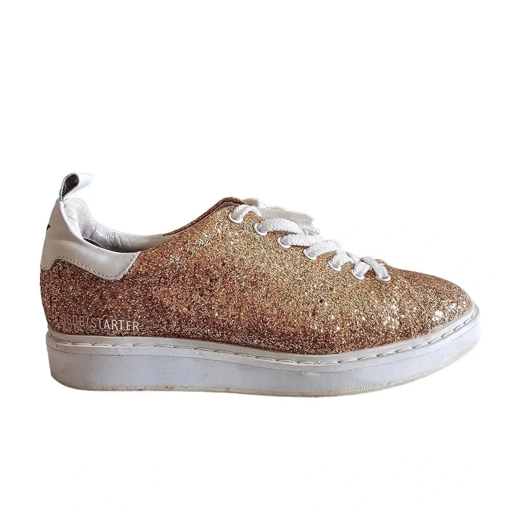 Golden Goose Gold Glitter Athletic Shoes - Picture 4 of 13